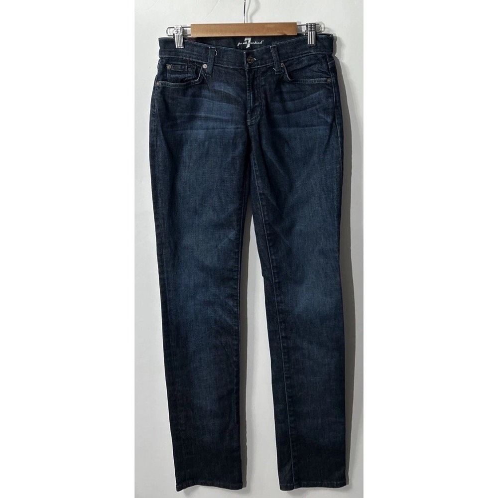 7 For All Mankind Roxanne Denim Skinny Jeans dark Wash Sz 28 34" Ins‎ NO Pilling